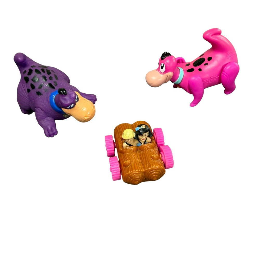 Vintage 1994 Flintstones Movie Toy Lot Dino Barney Betty Rubble Burger King UCS